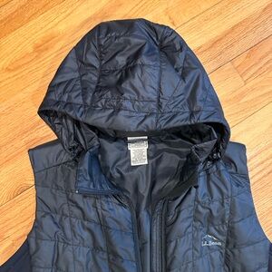 L.L. Bean Black Long Quilted Vest